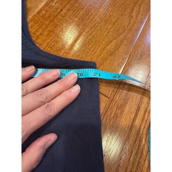 Embroidered Navy Shift Dress Sleeveless Medium Madison Mathews Sundress - Picture 5 of 6